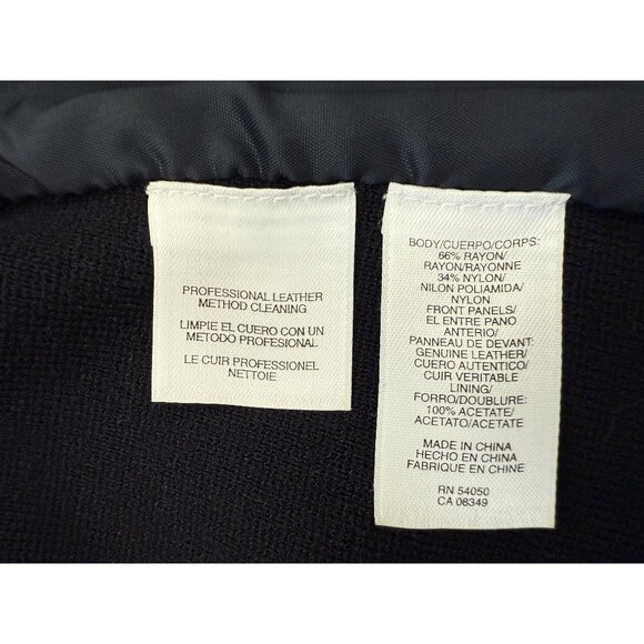 Jones New York Navy Leather/Knit Swing Coat, Large - Picture 6 of 6